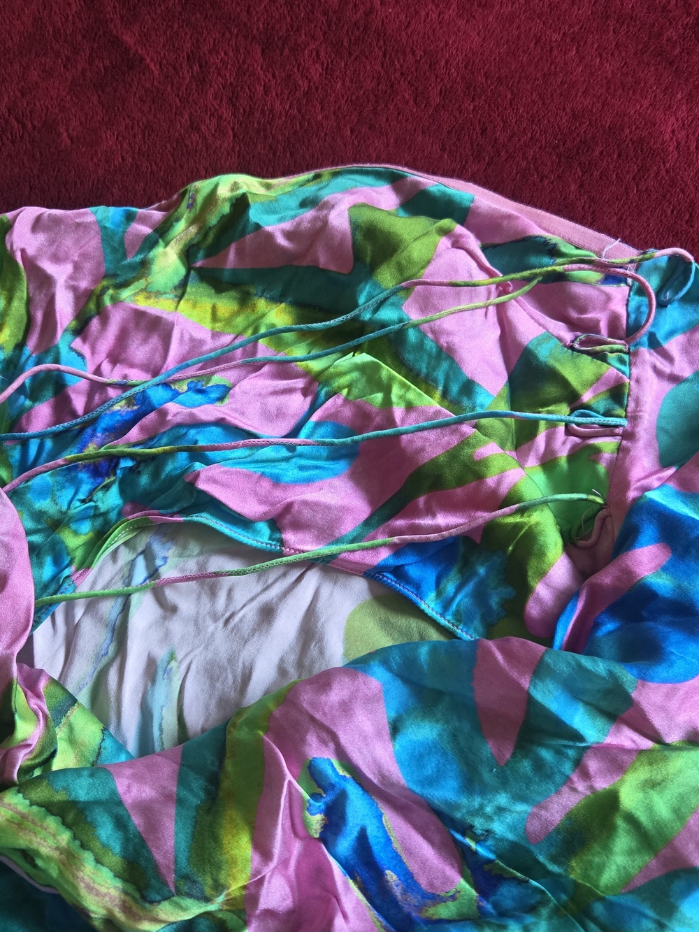 Retrofete Strapless Maxi Dress in Pink, Green & Blue - Picture 5 of 11